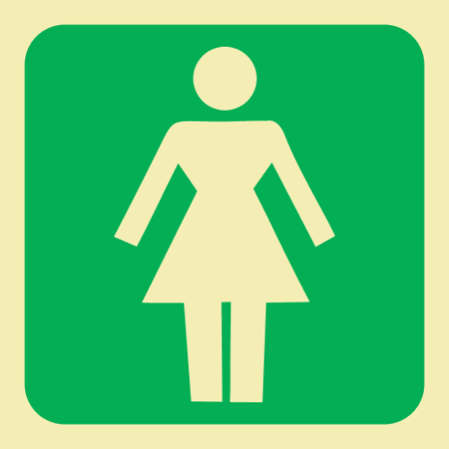 Ladies (Female) Toilet Photoluminescent Sign